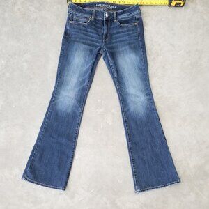 Super Stretch Kick Boot AEO Denim X Dark Wash Jeans Size 8 Regular